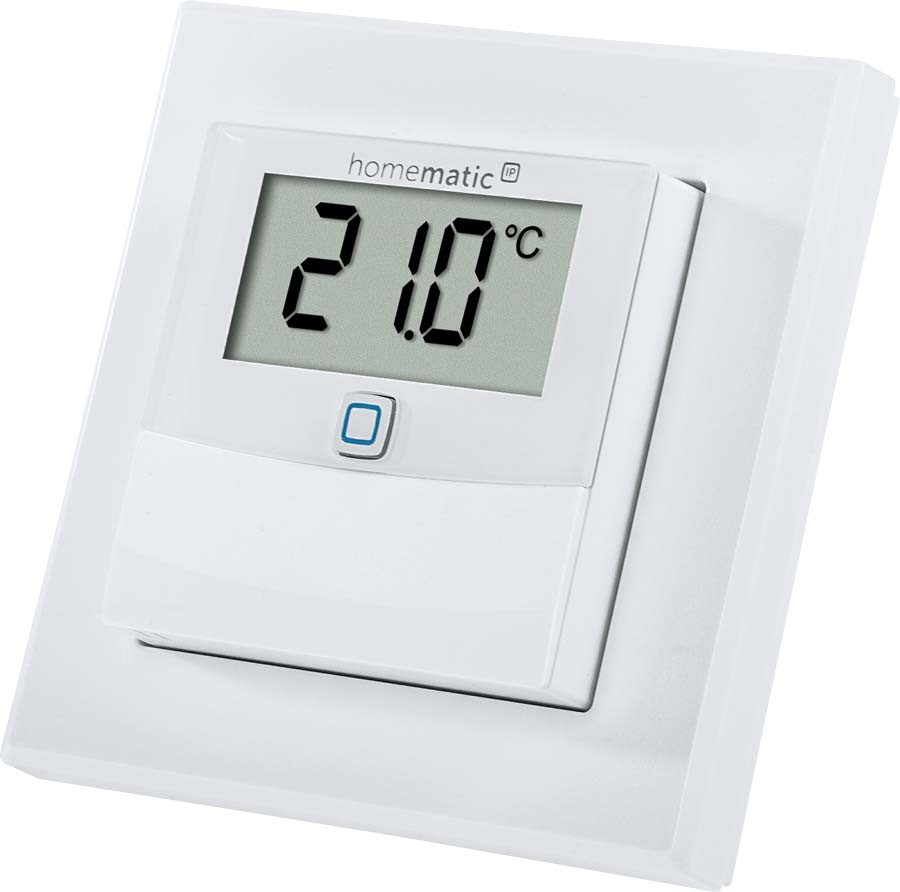 Homematic IP Smart Home Temperatur- und Luftfeuchtigkeitssensor HmIP-STHD mit Display, innen