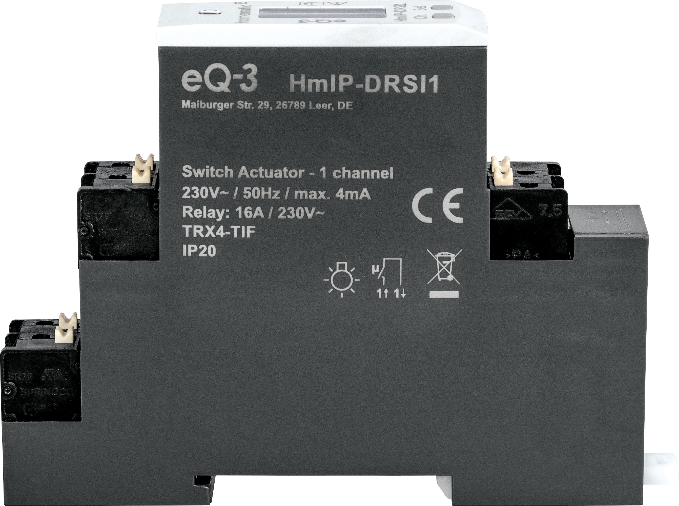 Homematic IP Smart Home Funk-Schaltaktor für Hutschienenmontage, HmIP-DRSI1, 1-fach