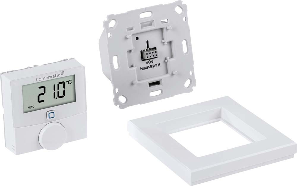 Homematic IP Smart Home Wandthermostat mit Schaltausgang HmIP-BWTH – für Markenschalter, 230 V