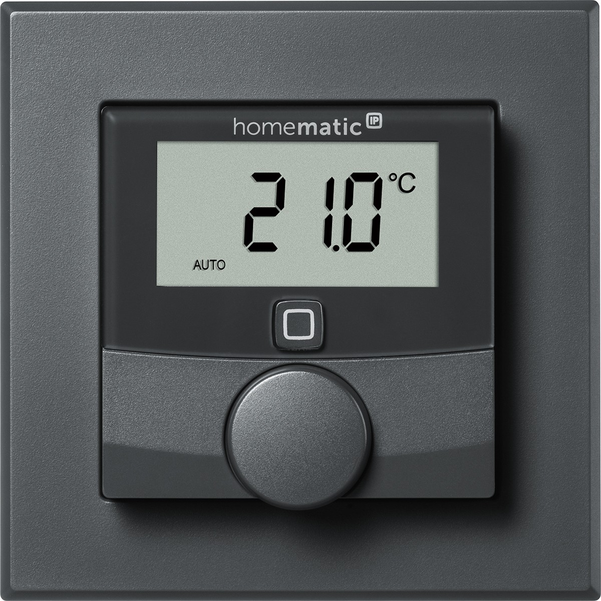 Homematic IP Smart Home Wandthermostat HmIP-WTH-A mit Luftfeuchtigkeitssensor, anthrazit