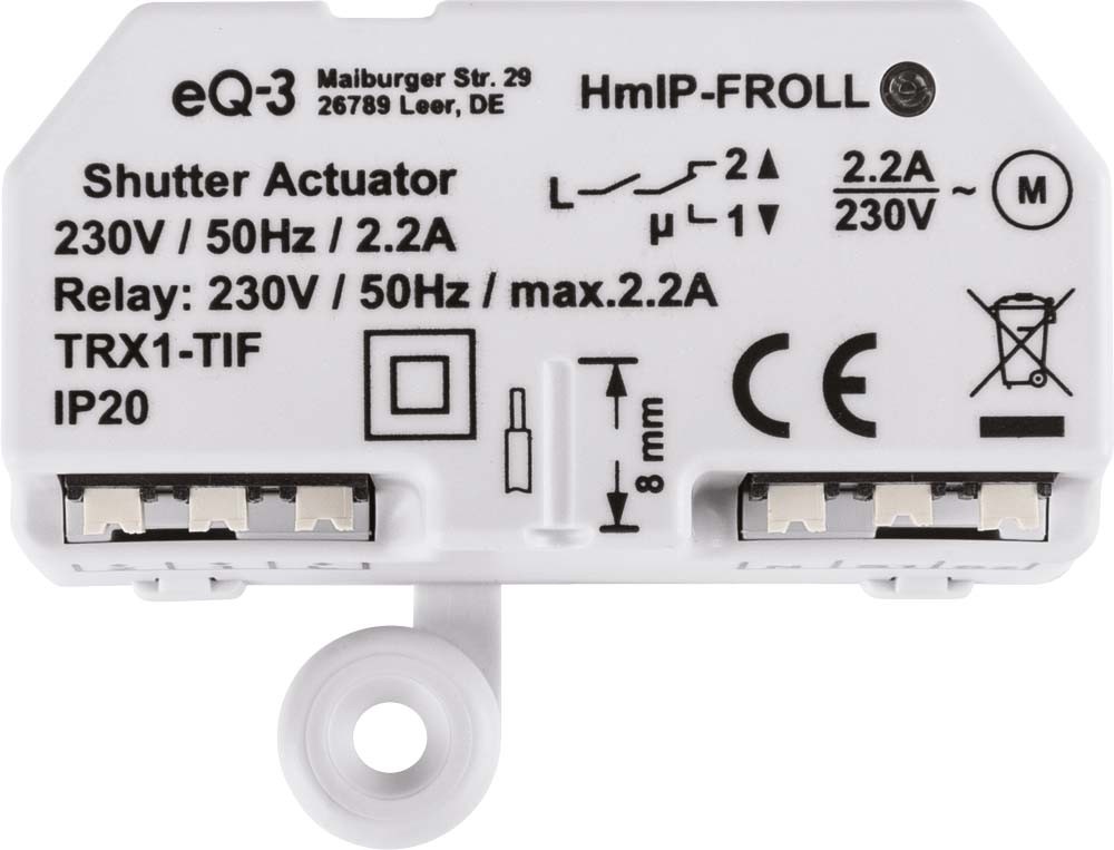 Homematic IP Smart Home 3er-Set Rollladenaktor HmIP-FROLL – Unterputz, auch für Markisen geeignet