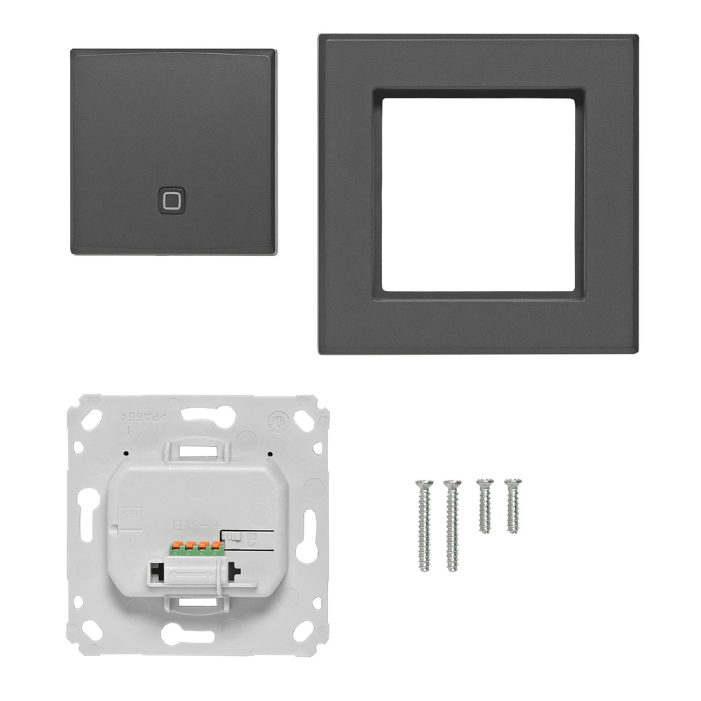 Homematic IP Wired Smart Home Wandthermostat mit Luftfeuchtigkeitssensor HmIPW-WTH-A, anthrazit