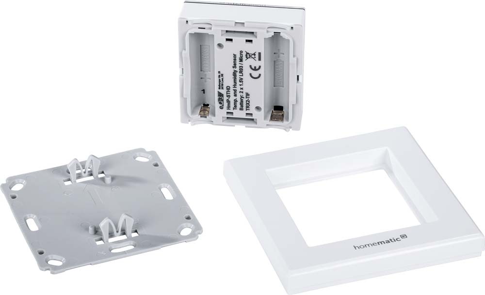 Homematic IP Smart Home Temperatur- und Luftfeuchtigkeitssensor HmIP-STHD mit Display, innen