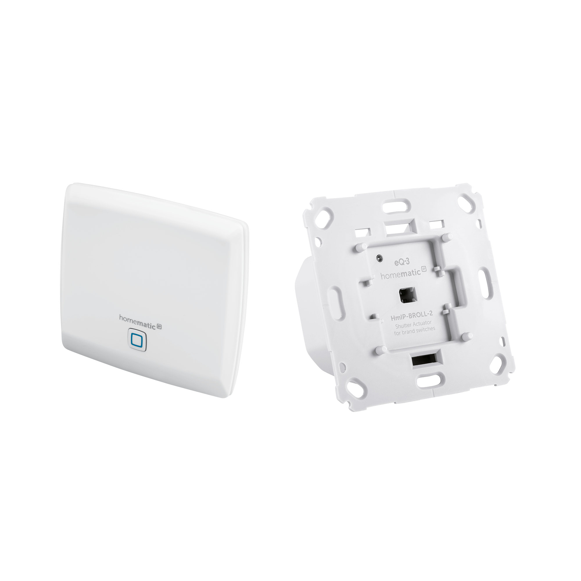 Homematic IP Smart Home Rollladenaktor HmIP-BROLL-2 für Markenschalter, auch für Markisen geeignet & HMIP-HAP Access Point