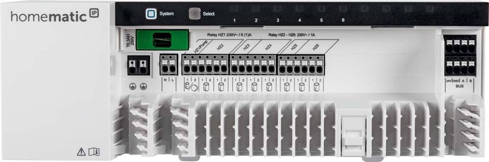 Homematic IP Wired Smart Home Fußbodenheizungscontroller HmIPW-FAL230-C6 – 6-fach, 230 V