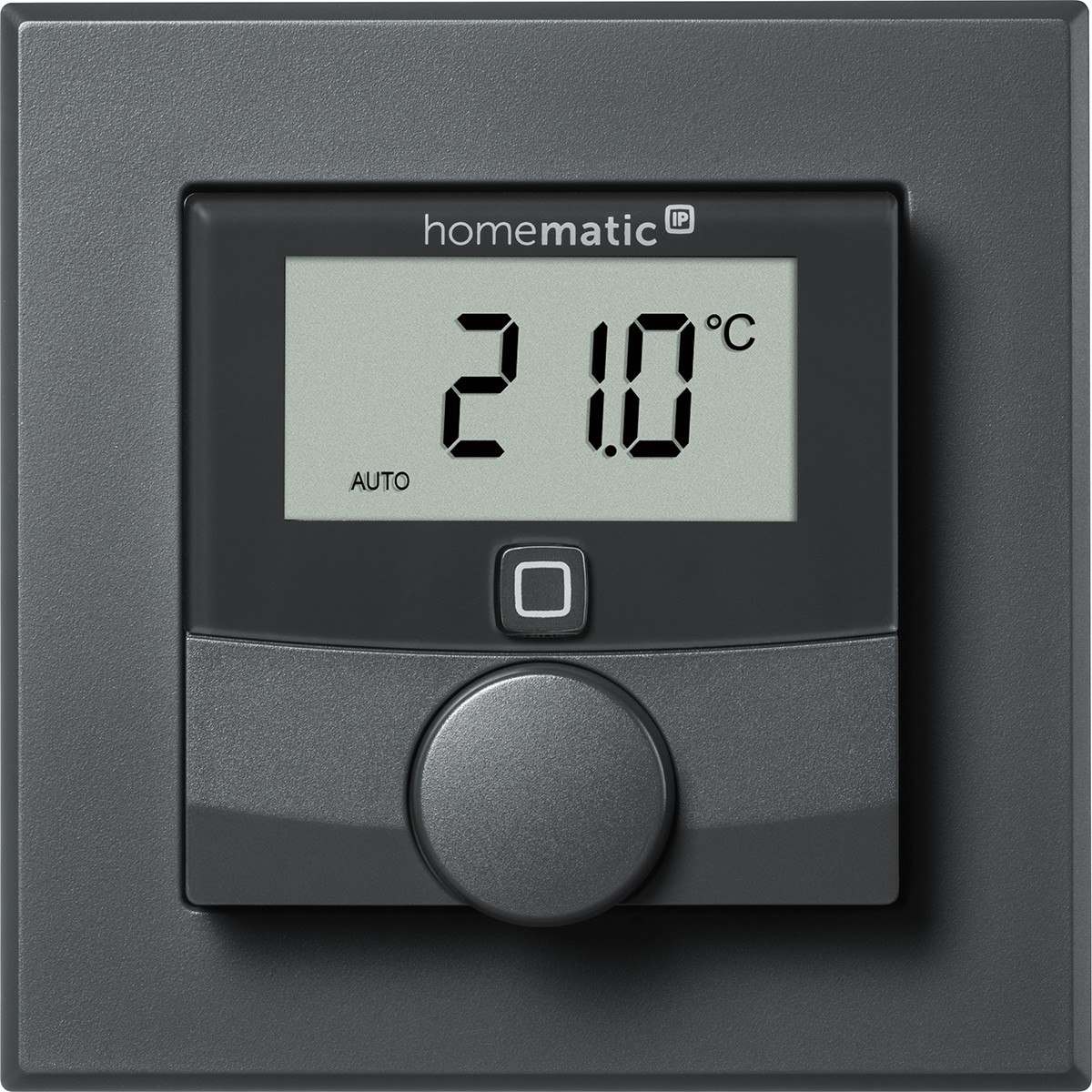 Homematic IP Smart Home Wandthermostat mit Schaltausgang HmIP-BWTH-A – für Markenschalter, anthrazit