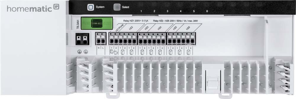 Homematic IP Smart Home Fußbodenheizungscontroller HmIP-FAL230-C6 – 6fach, 230 V