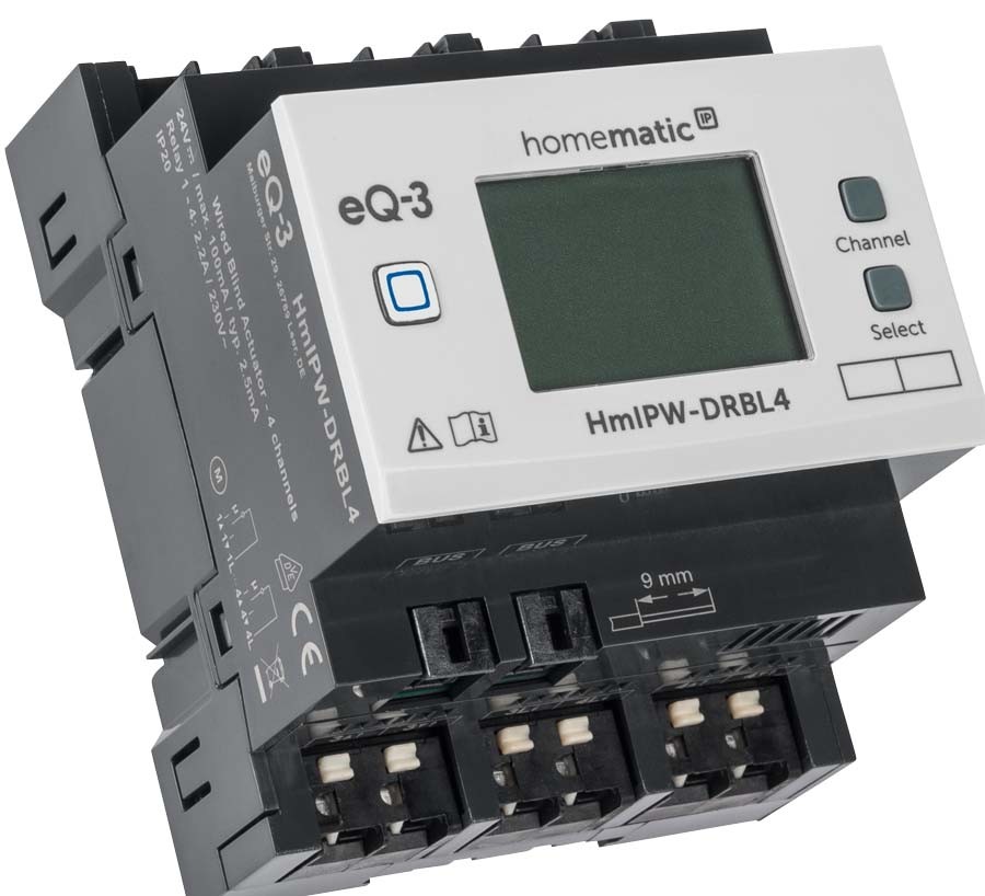 Homematic IP Wired Smart Home 4-fach-Jalousie-/Rollladenaktor HmIPW-DRBL4, VDE zertifiziert