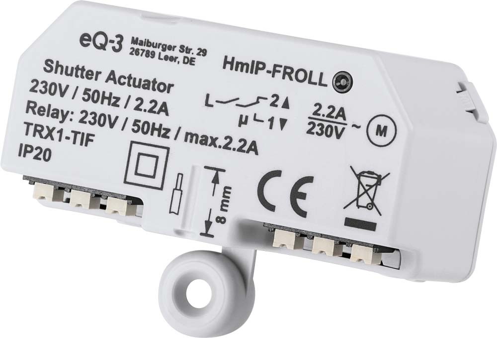 Homematic IP Smart Home 3er-Set Rollladenaktor HmIP-FROLL – Unterputz, auch für Markisen geeignet