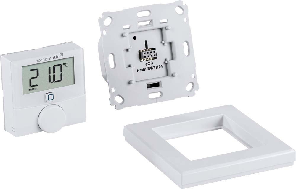 Homematic IP Smart Home Wandthermostat mit Schaltausgang HmIP-BWTH24 – für Markenschalter, 24 V