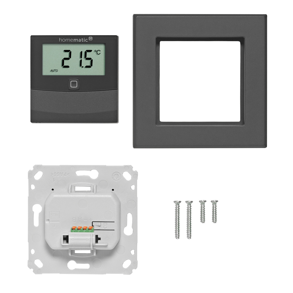 Homematic IP Wired Smart Home Temperatur- und Luftfeuchtigkeitssensor mit Display HmIPW-STHD-A  anthrazit