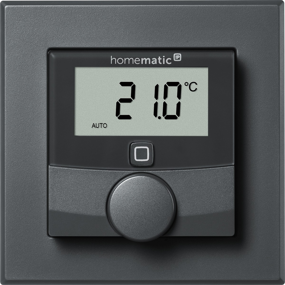 Homematic IP Wired Smart Home Wandthermostat mit Luftfeuchtigkeitssensor HmIPW-WTH-A, anthrazit