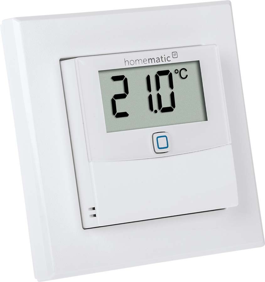 Homematic IP Smart Home Temperatur- und Luftfeuchtigkeitssensor HmIP-STHD mit Display, innen