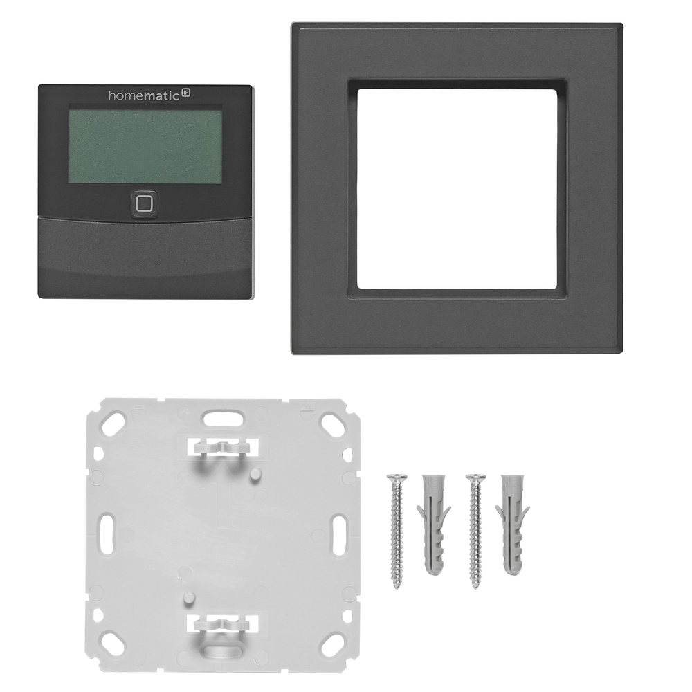 Homematic IP Smart Home Temperatur- und Luftfeuchtigkeitssensor mit Display HmIP-STHD-A, anthrazit 