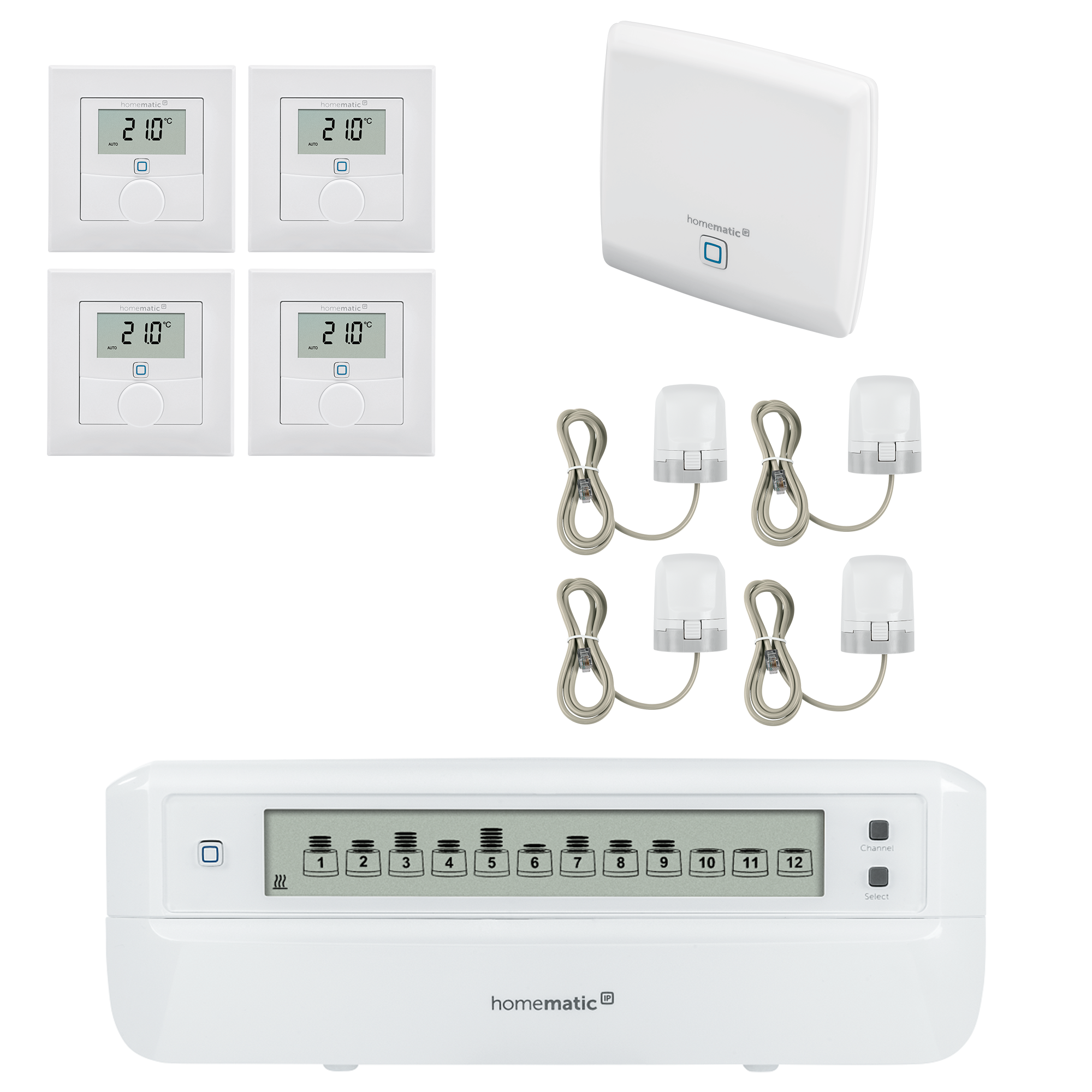 Homematic IP Smart Home Fußbodenheizungscontroller – 12-fach, motorisch, HmIP-FALMOT-C12