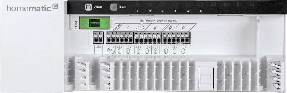 Homematic IP Smart Home Fußbodenheizungscontroller HmIP-FAL24-C6 – 6fach, 24 V