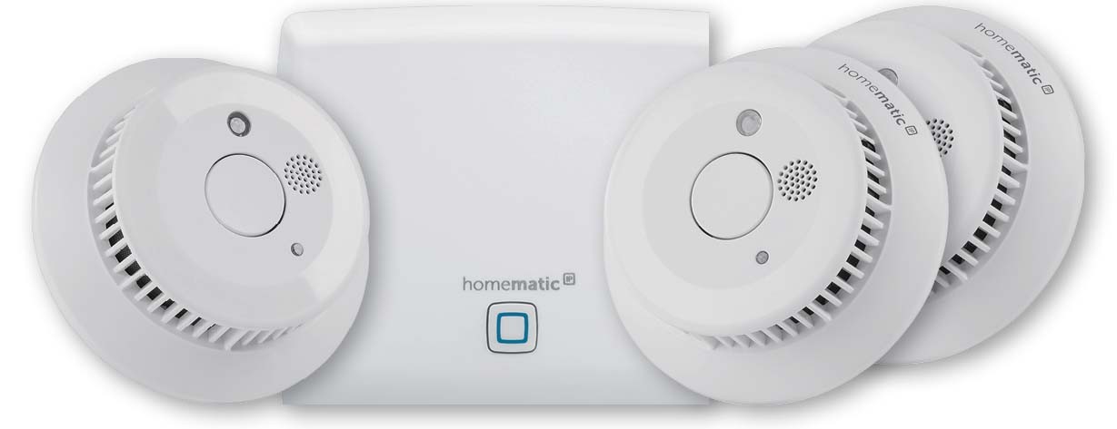 Homematic IP Smart Home 4er-Set Rauchwarnmelder HmIP-SWSD mit 10-Jahres-Lithium-Batterie